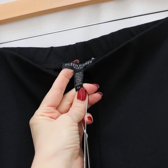 Eileen Fisher Black Slim Pants Plus Size Pull-On 3X office business casual work - Picture 8 of 13